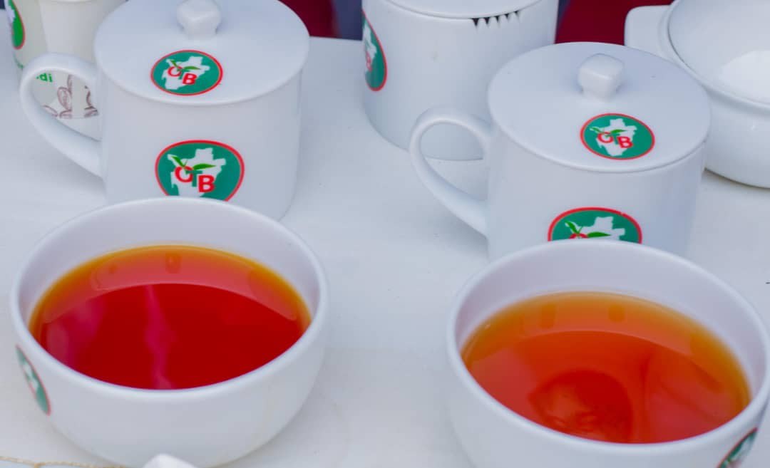 Tea liquor, bright and red