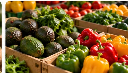 Fresh colorful agricultural produce